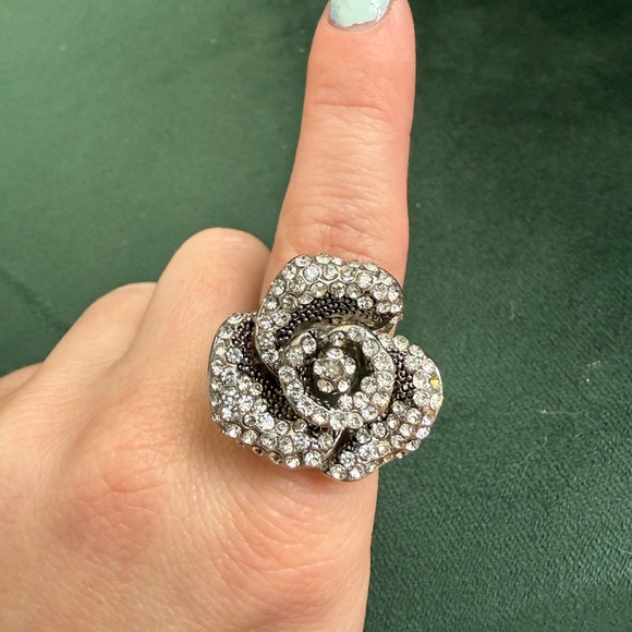 Jewelry - Rhinestone Rose Cocktail Ring